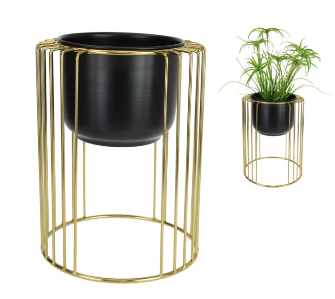 32cm Black/gold Decor Planter