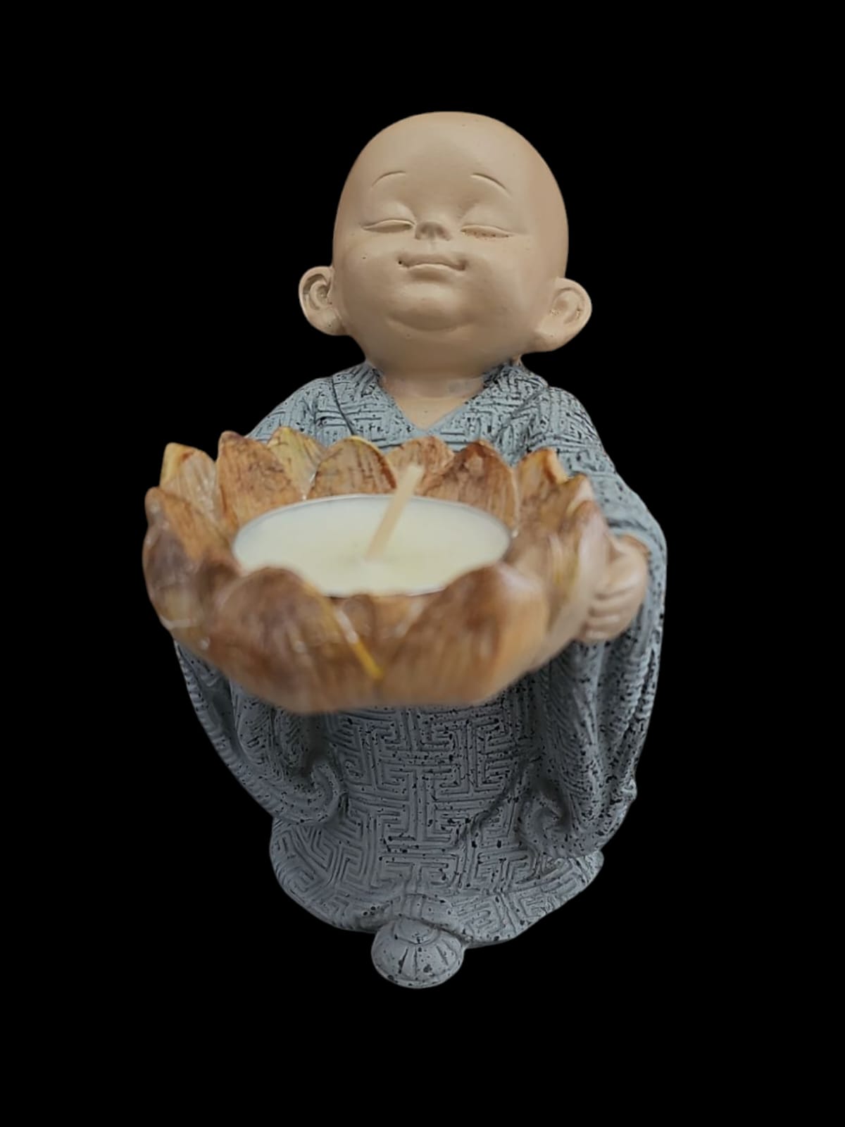 11.5cm Monk With T-light Holder
