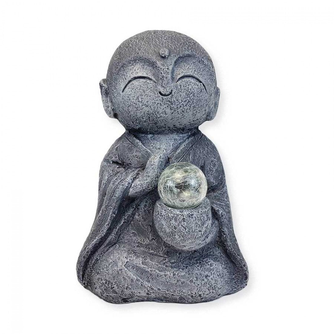 35cm Monk with Crystal Solar Light Ball
