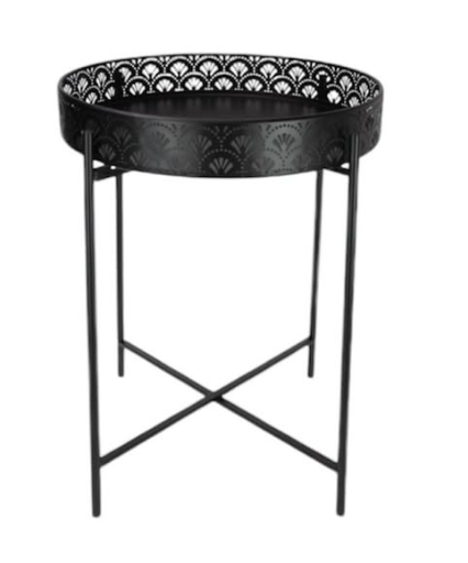 47cm  Black Metal Folding Table