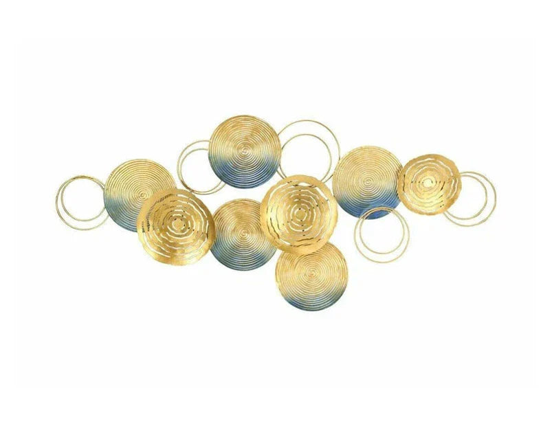 99cm Blue & Gold Metal Wall Art