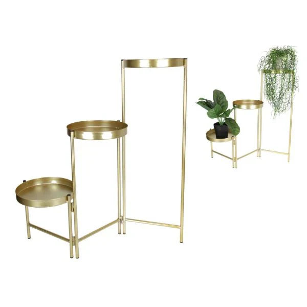 60cm Gold Triple Pot Plant Holder