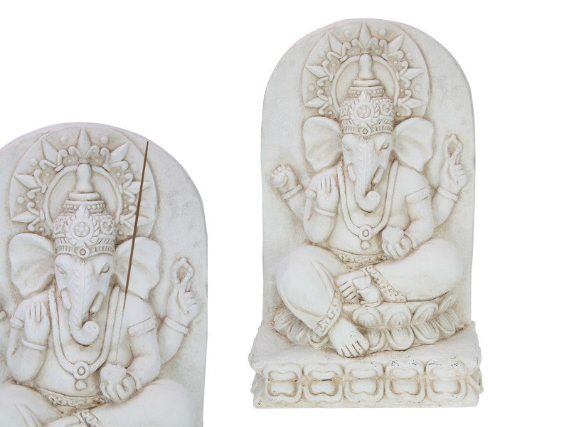 52cm Cream Ganesh on Plaque Incense Holder