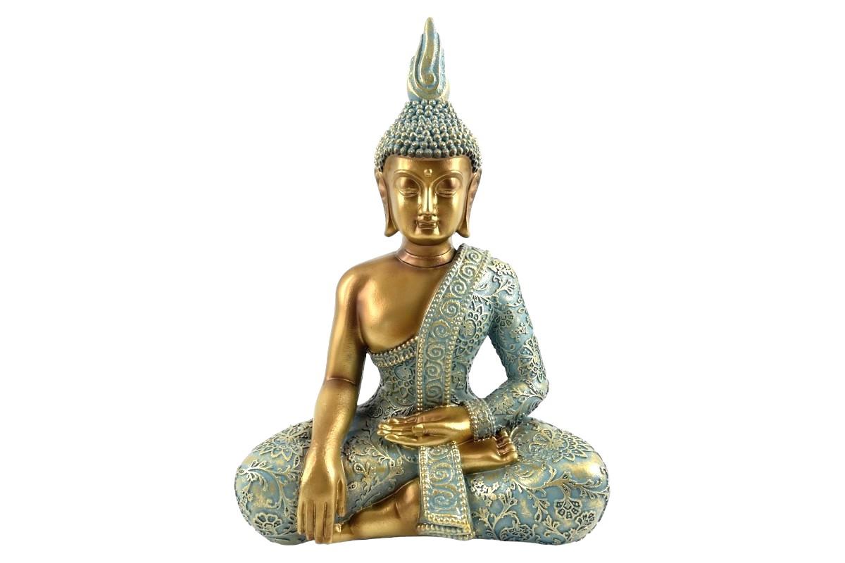 21cm Aqua/gold Rulai Buddha