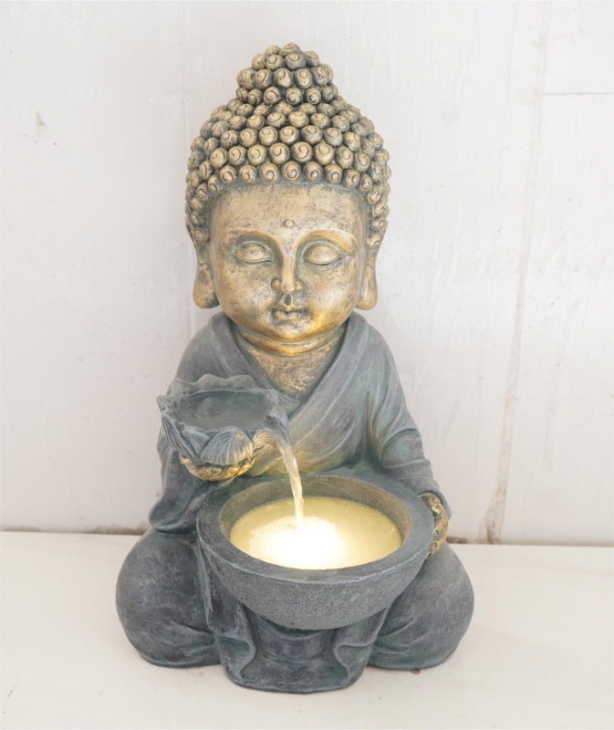 51cm Buddha Fountain W/light Up Bowl