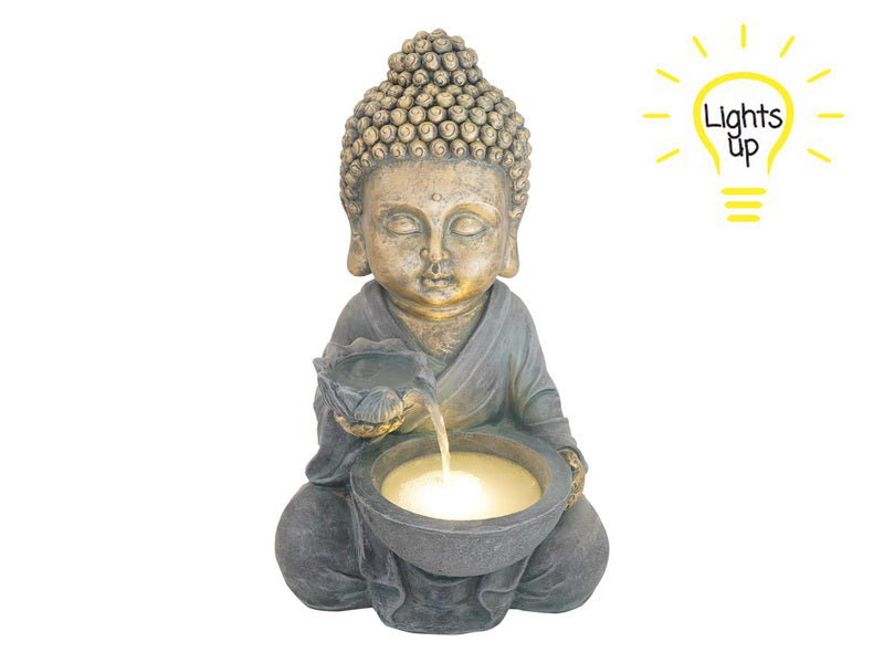 51cm Buddha Fountain W/light Up Bowl