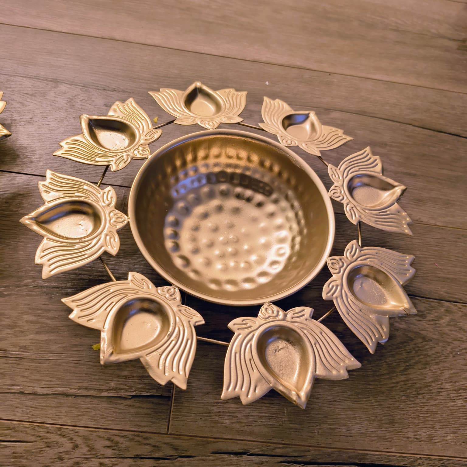 Diwali Urli Tray 3Pcs Lotus and Peacock design