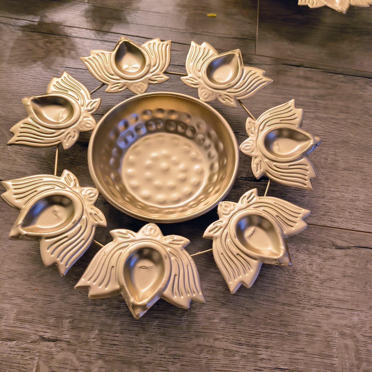 Diwali Urli Tray 3Pcs Lotus and Peacock design