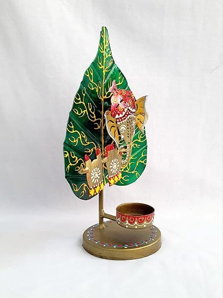 Ganesh Leaf Tea Light Candle Holder