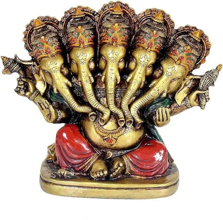 6-Inch Fiber Panchmukhi Ganesh Idol