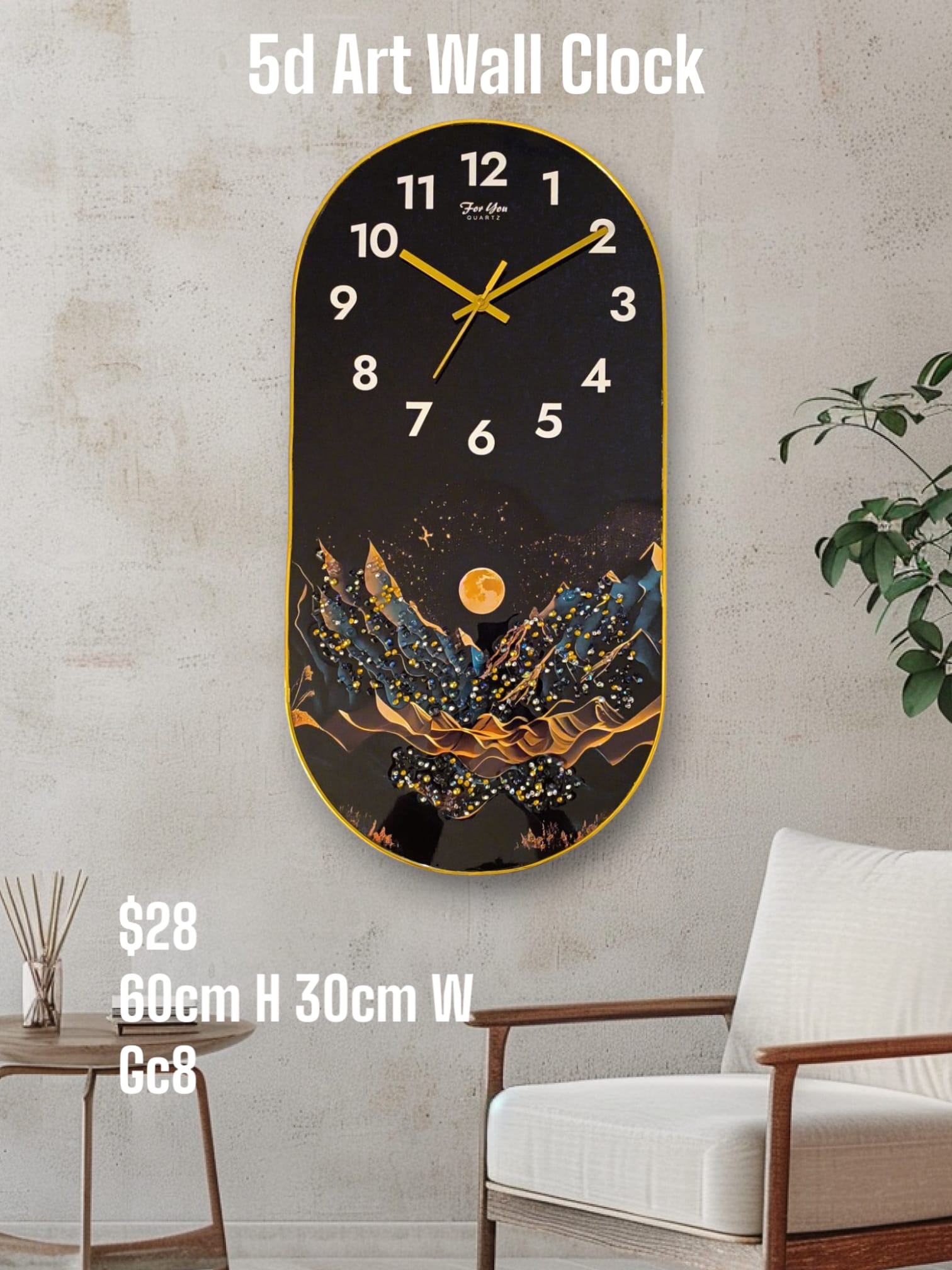 Modern Scenery 5D Art Wall Clock