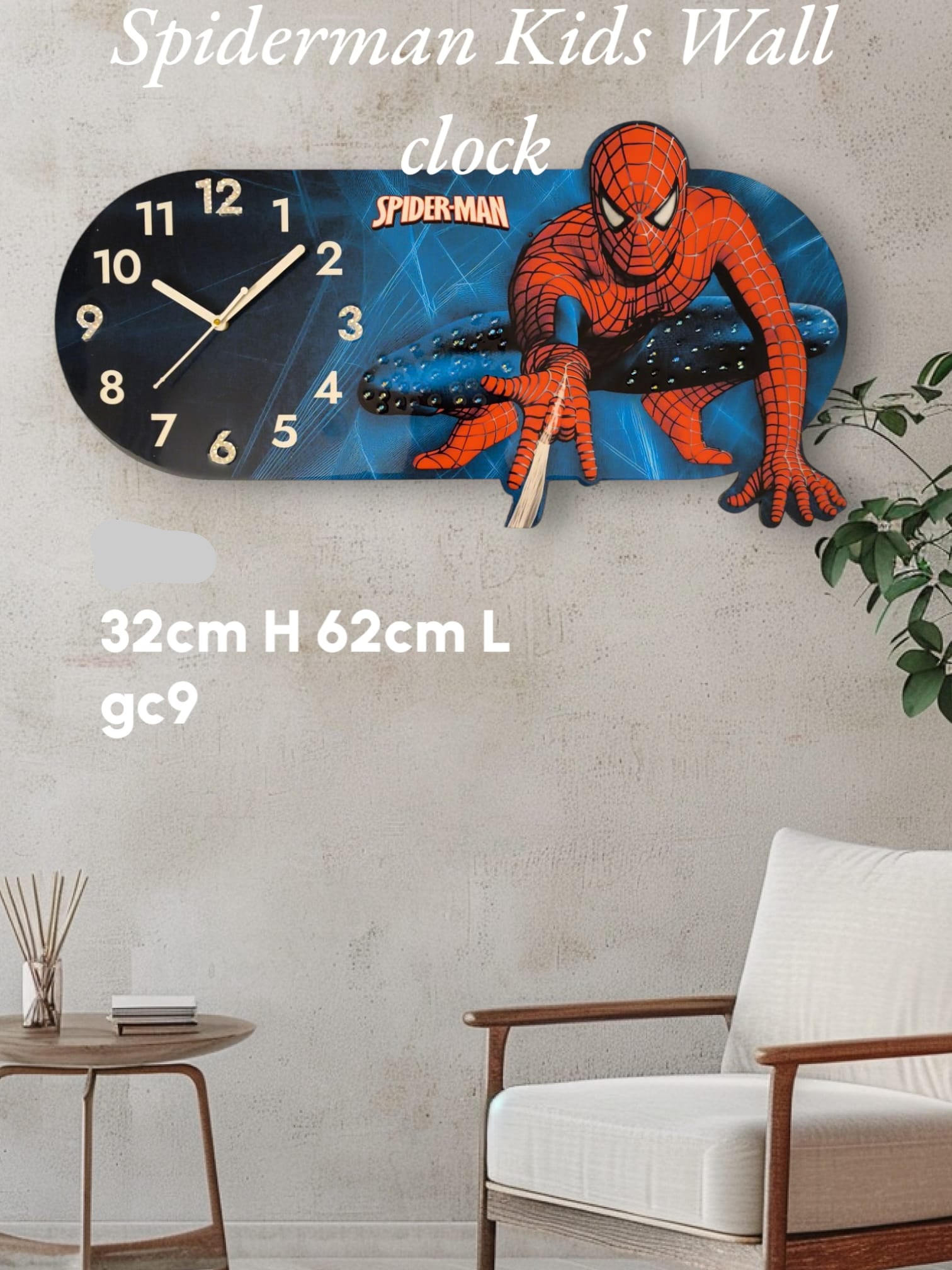 Spider-Man Kids Wall Clock – Crystal Art