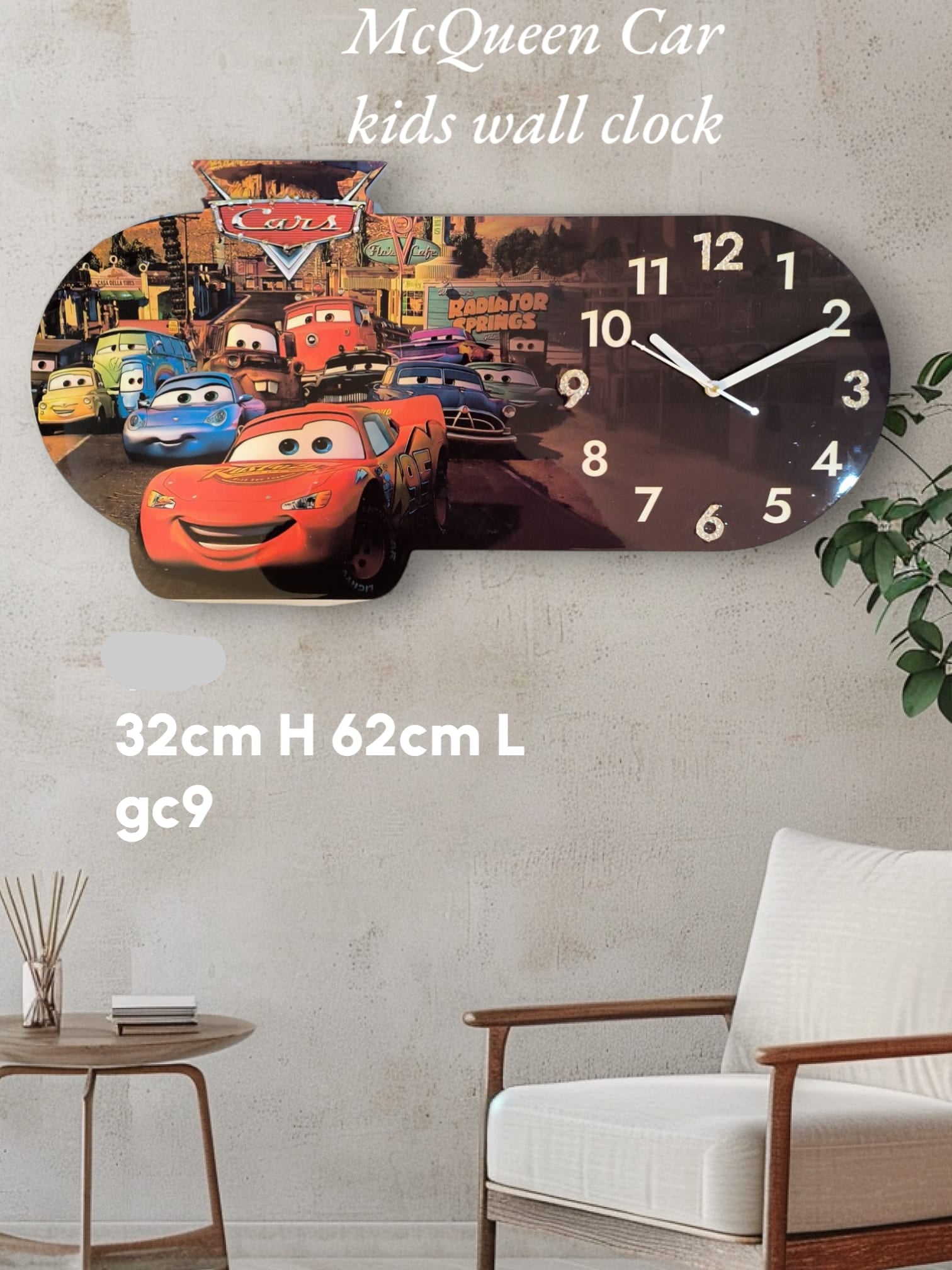 McQueen Cars Kids Wall Clock – Crystal Art