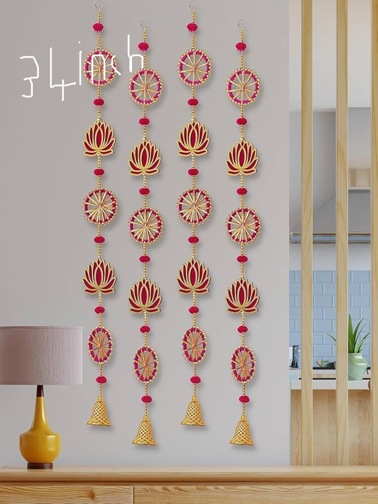 Diwali Decoration Lotus Hanging Strings for for Home Decoration, Temple, Diwali