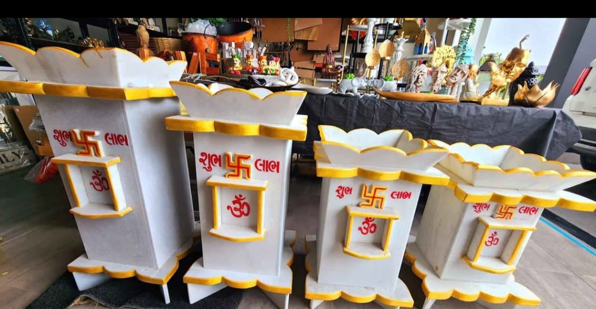 75cm Pure Marble Tulsi Pot Kyara